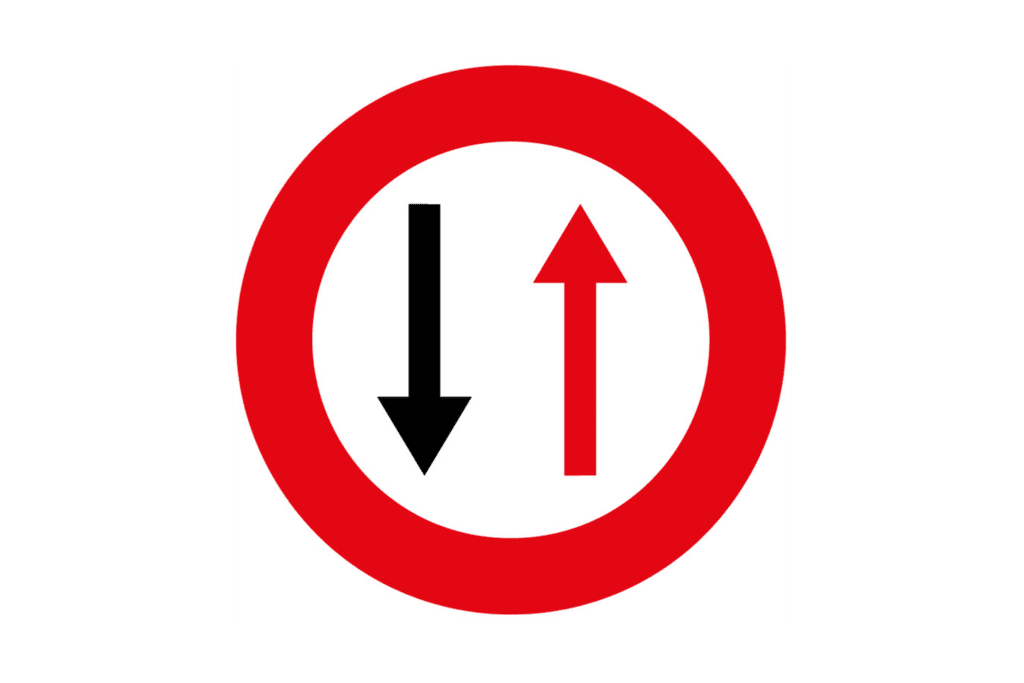 Verkeersbord B19 - voorrang tegenliggers, incl. voet
