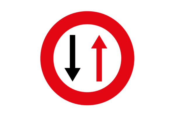 Verkeersbord B19 - voorrang tegenliggers, incl. voet