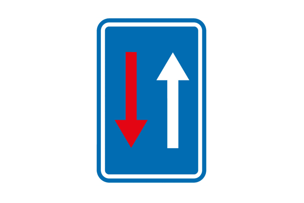 Verkeersbord B21 - Smalle doorgang, incl. voet