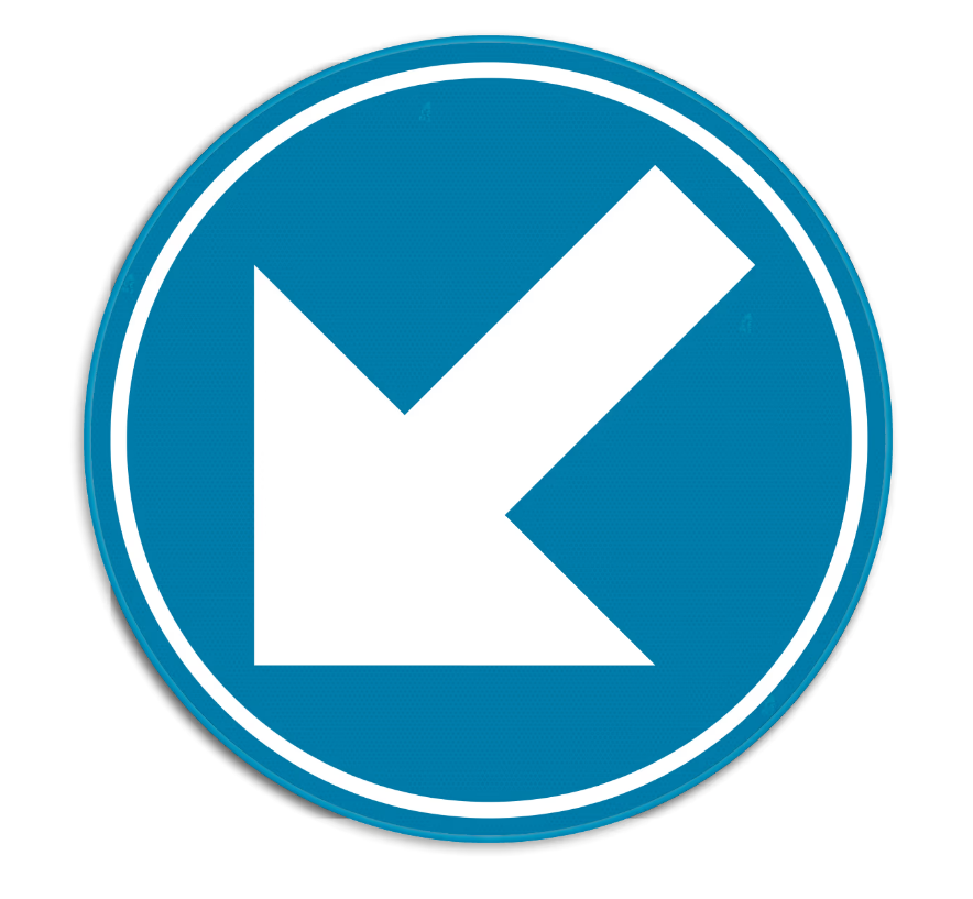 Verkeersbord D1d - verplichte richting schuin links