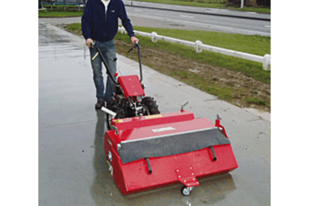 Borstelmachine met opvangbak