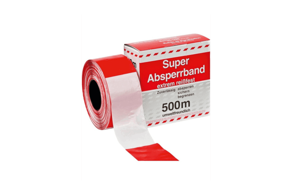 Afzetlint rood-wit 500 meter in dispenserdoos