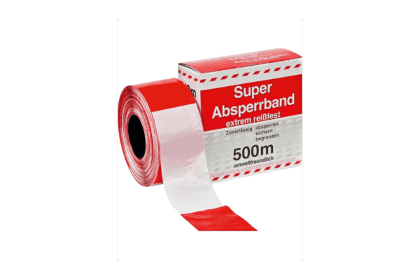 Afzetlint rood-wit 500 meter in dispenserdoos