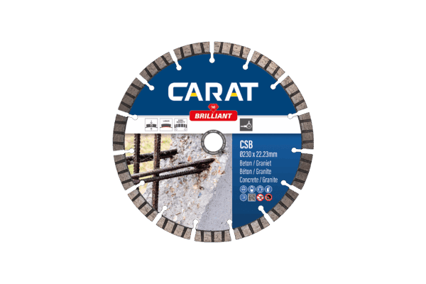 Verbruik 0,5 mm CARAT diamantschijf droog beton Brilliant CSB Ø 230 mm