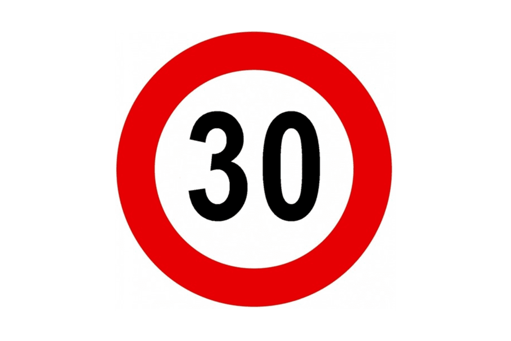 Verkeersbord C43 beperkte snelheid 30 km/u incl. voet