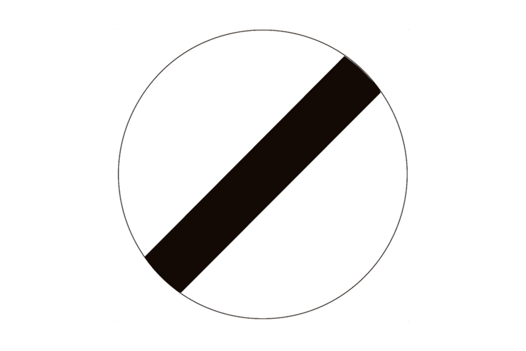 Verkeersbord C46 einde verbodsbepalingen incl. voet