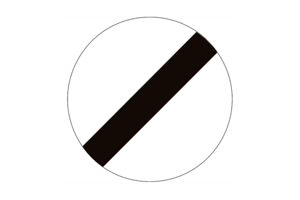 Verkeersbord C46 einde verbodsbepalingen incl. voet