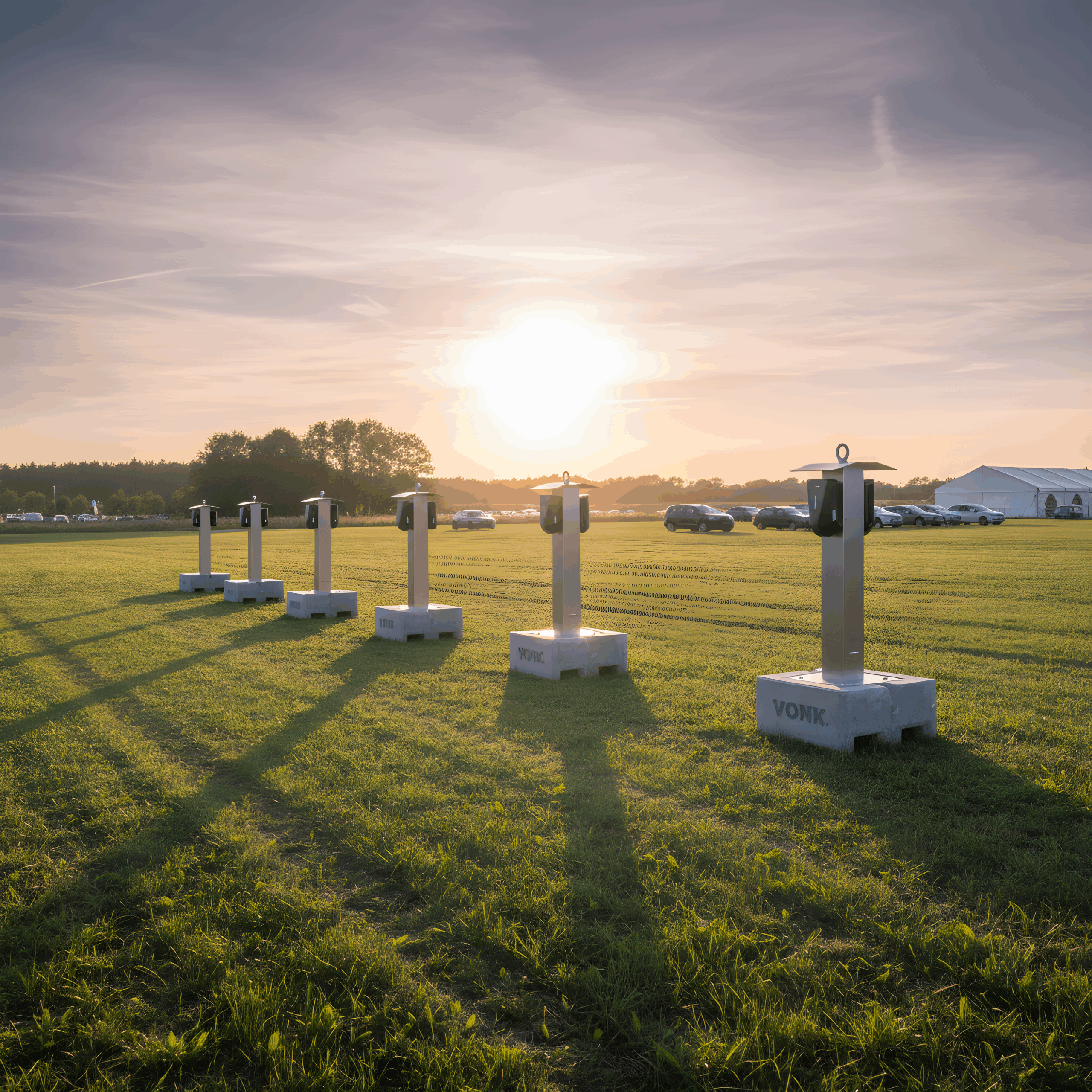 Laadpaal Plug & Charge beton op event