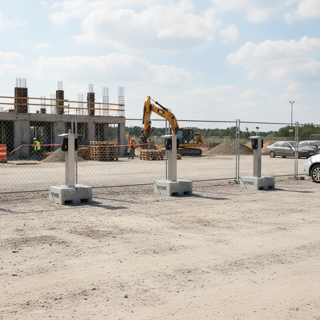 Laadpaal Plug & Charge beton op werf