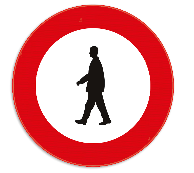 Verboden toegang voor voetgangers