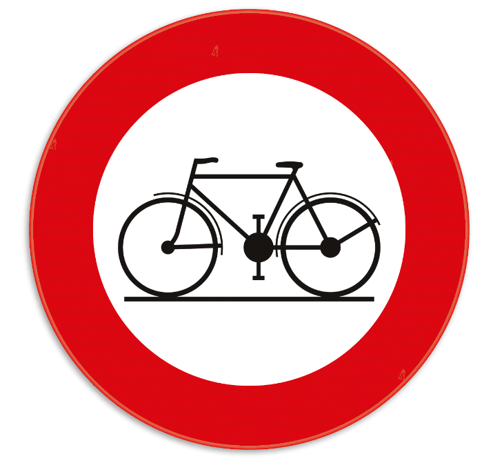 C11 - Verboden toegang voor bestuurders van rijwielen